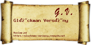 Glückman Versény névjegykártya